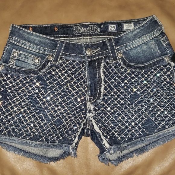 Miss Me Shorts Blue Jean With Bling Poshmark